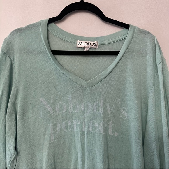 WILDFOX PJ top soft teal turquoise color - Picture 3 of 3